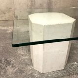 "Octagonal" concrete and glass coffee table, 1970