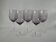 Set of 5 70s purple bubbled glass wine glasses