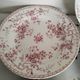 Set of 5 dinner plates in Terre de fer earthenware, red color, antique French