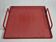 Presentation tray in red lacquered perforated metal, 80s