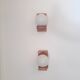 Pair of sconces in solid pine and white opaline