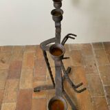 Large Brutalist Wrought Iron Candlestick