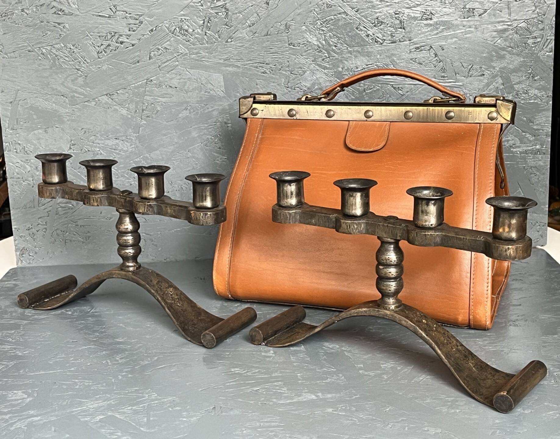 Pair of Art Deco candlesticks from the 1930s by Charles Piguet