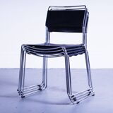 Lot de 4 chaises de salle à manger en cuir Giandomenico Belotti pour Alias