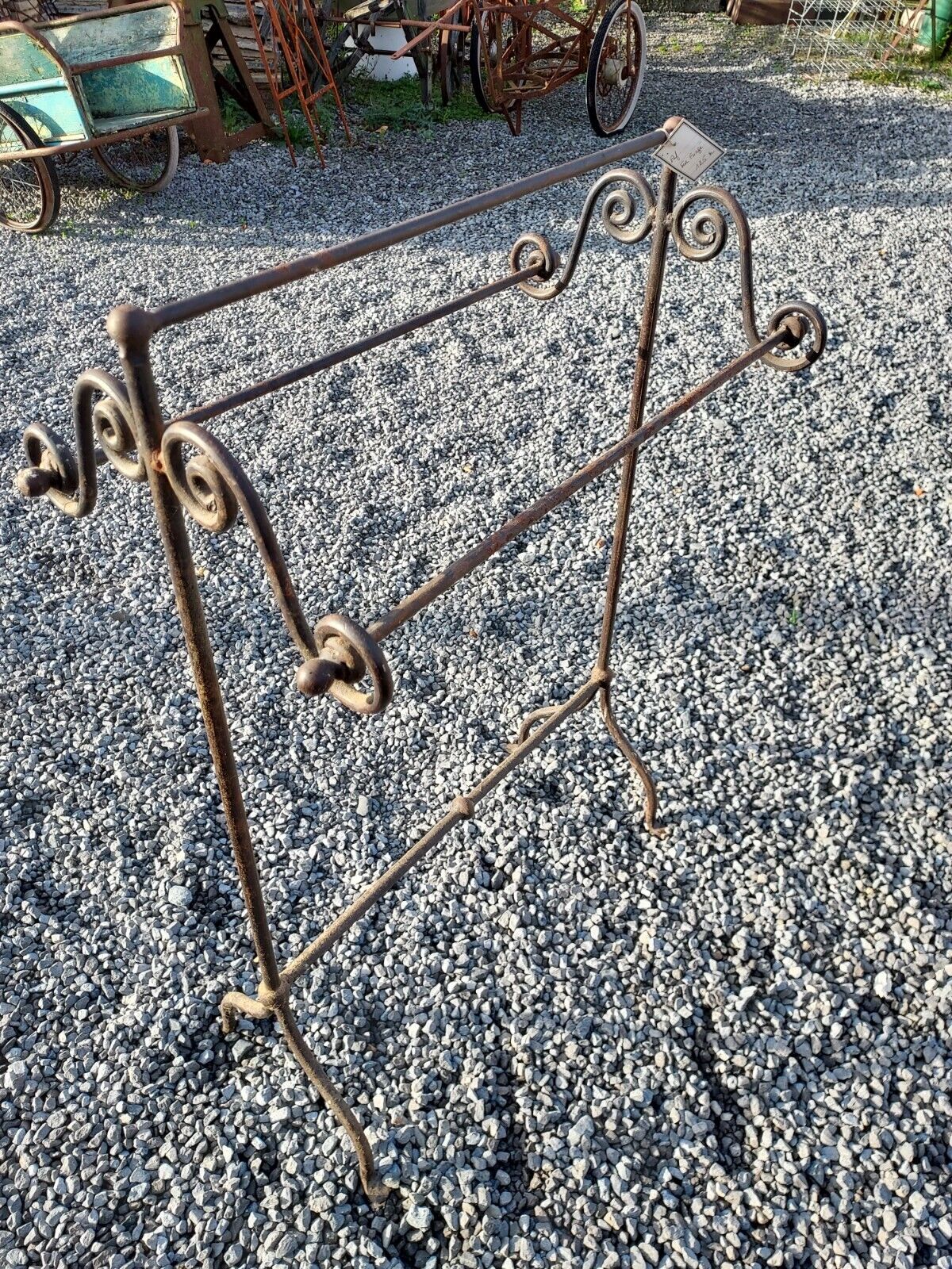 Wrought iron towel rack