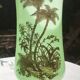 Opaline vase with palm tree decoration in gold (ouraline)