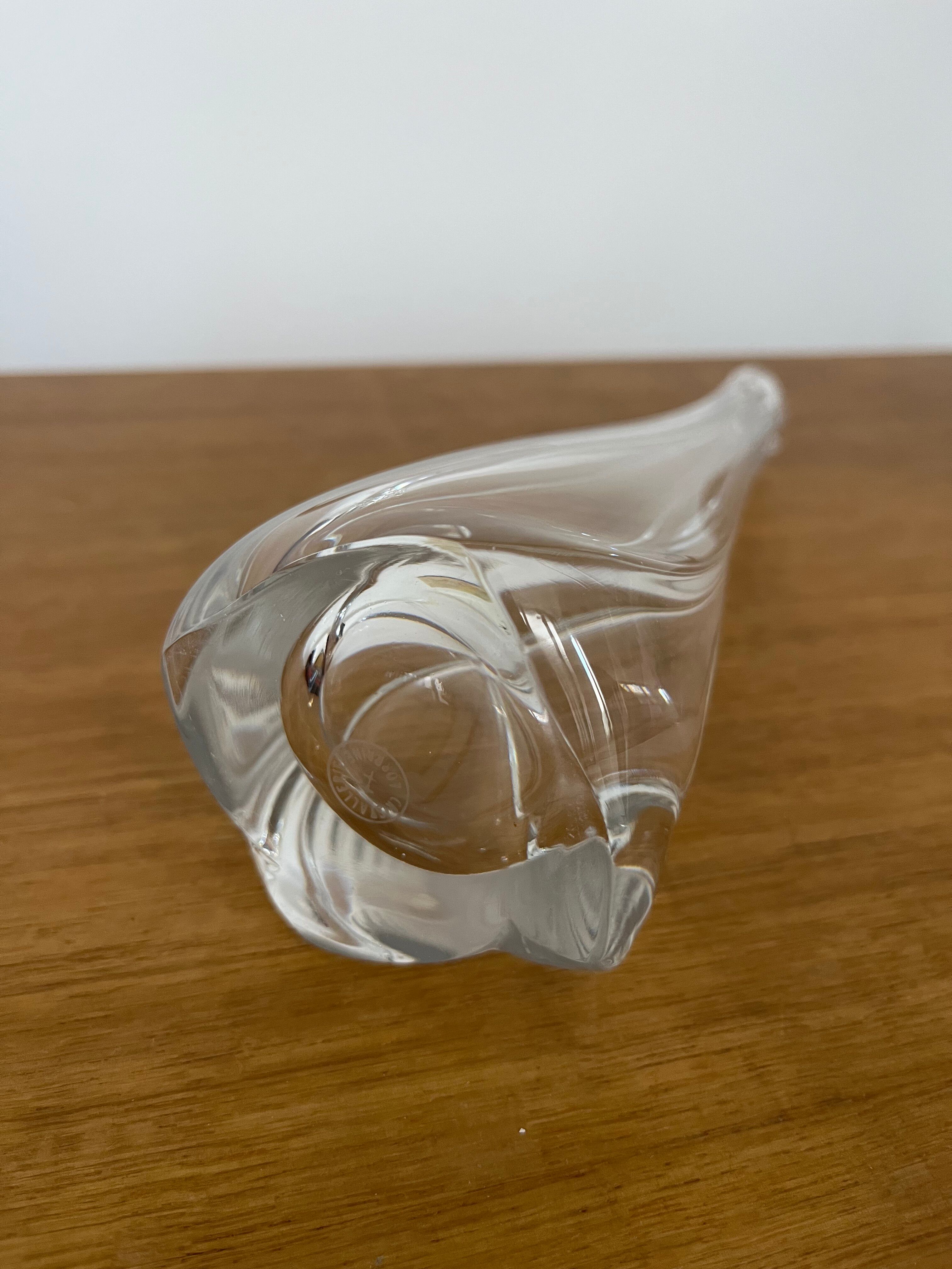 Soliflore vase H27cm signed Cristallerie Lorraine