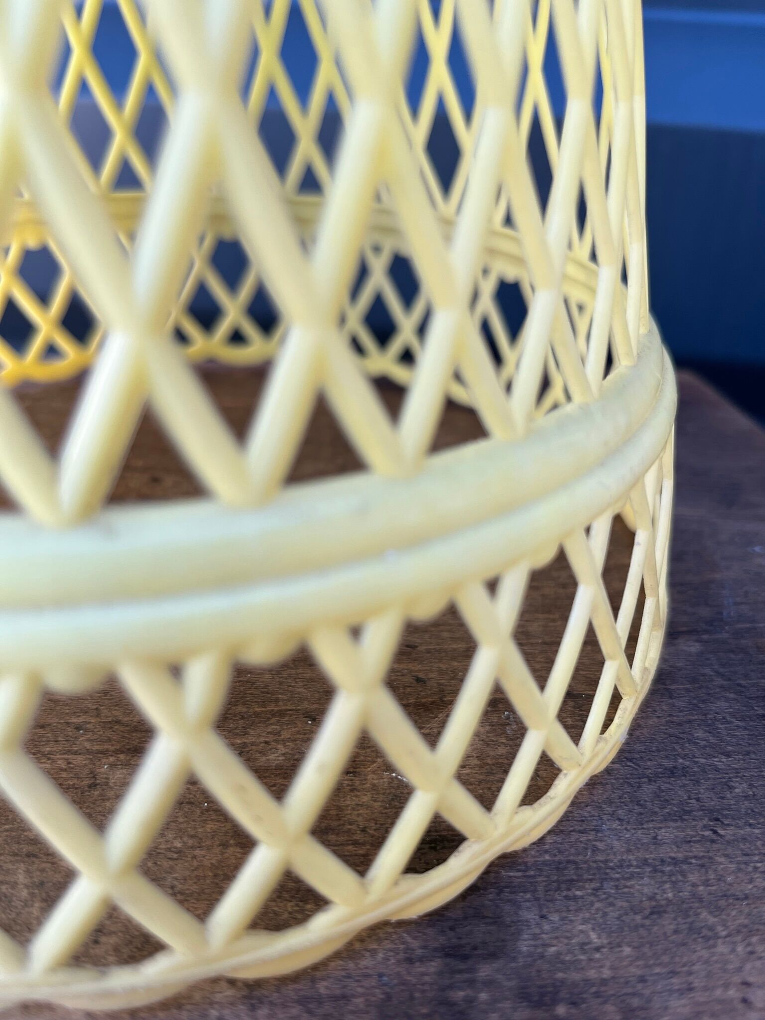 Yellow plastic pot cover 50s-60s