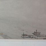 Snowy landscape painting