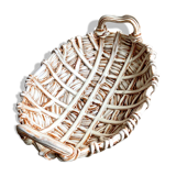 Beige woven ceramic oval cup