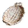 Beige woven ceramic oval cup