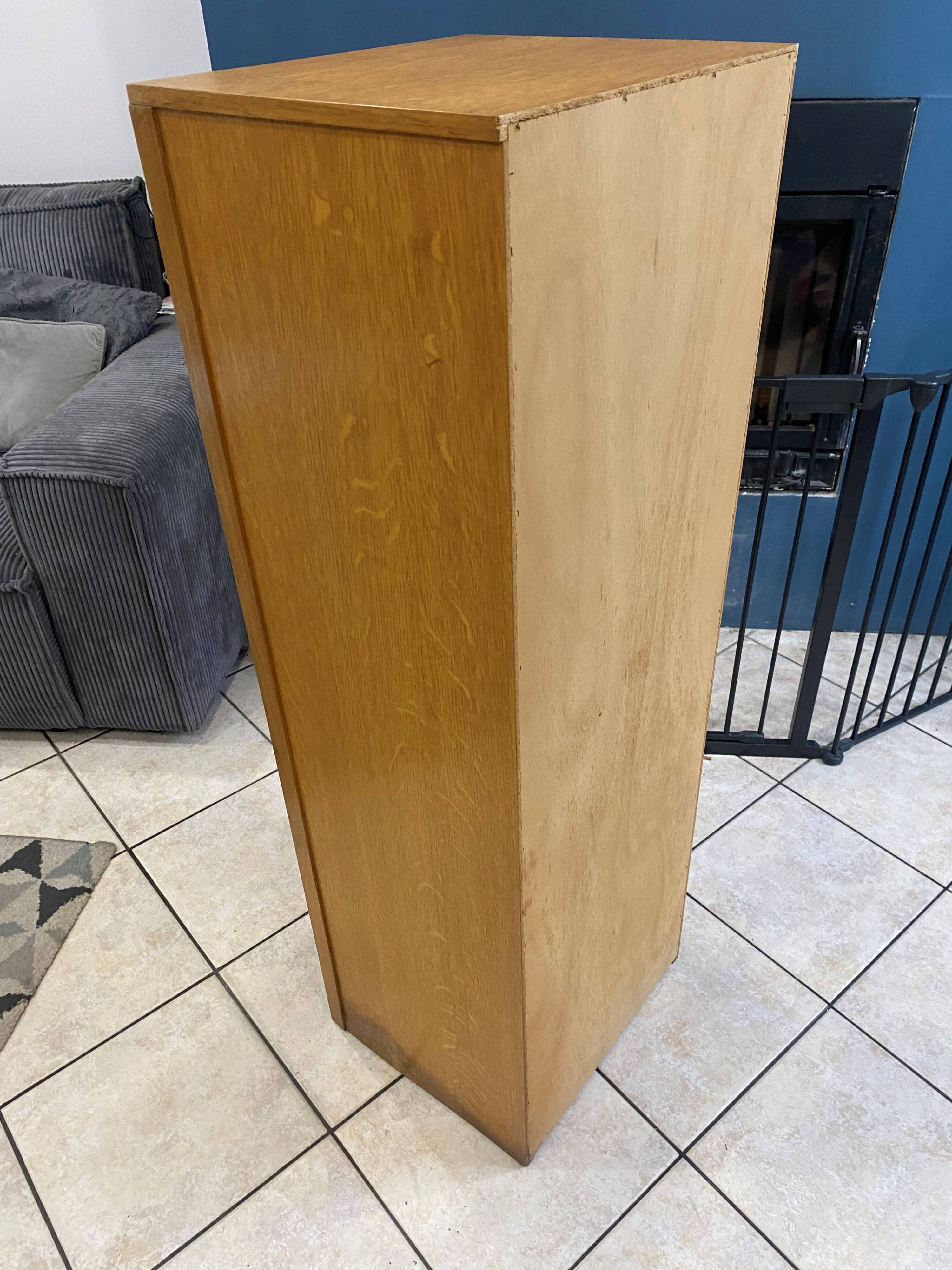 1960s office filing cabinet with curtains