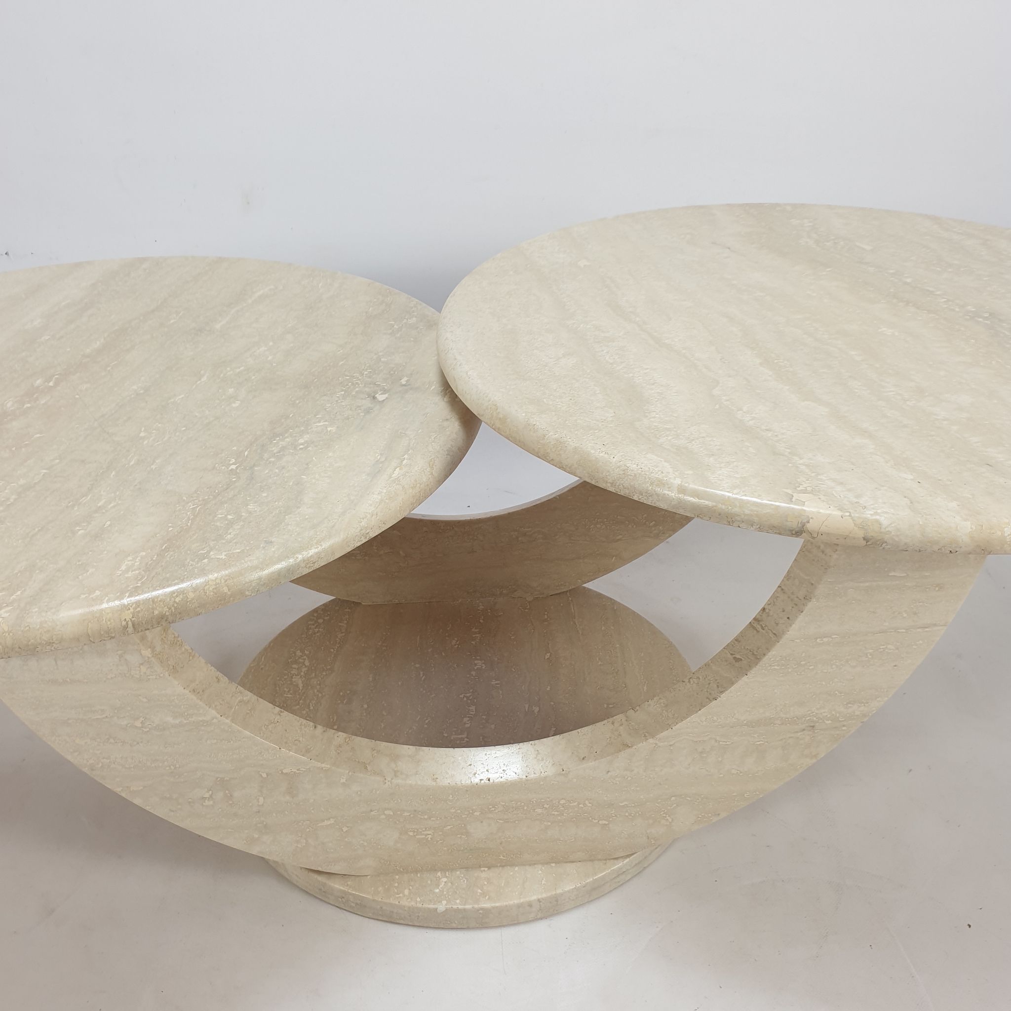 Mid-Century Italian Travertine Coffee Table, 1980s