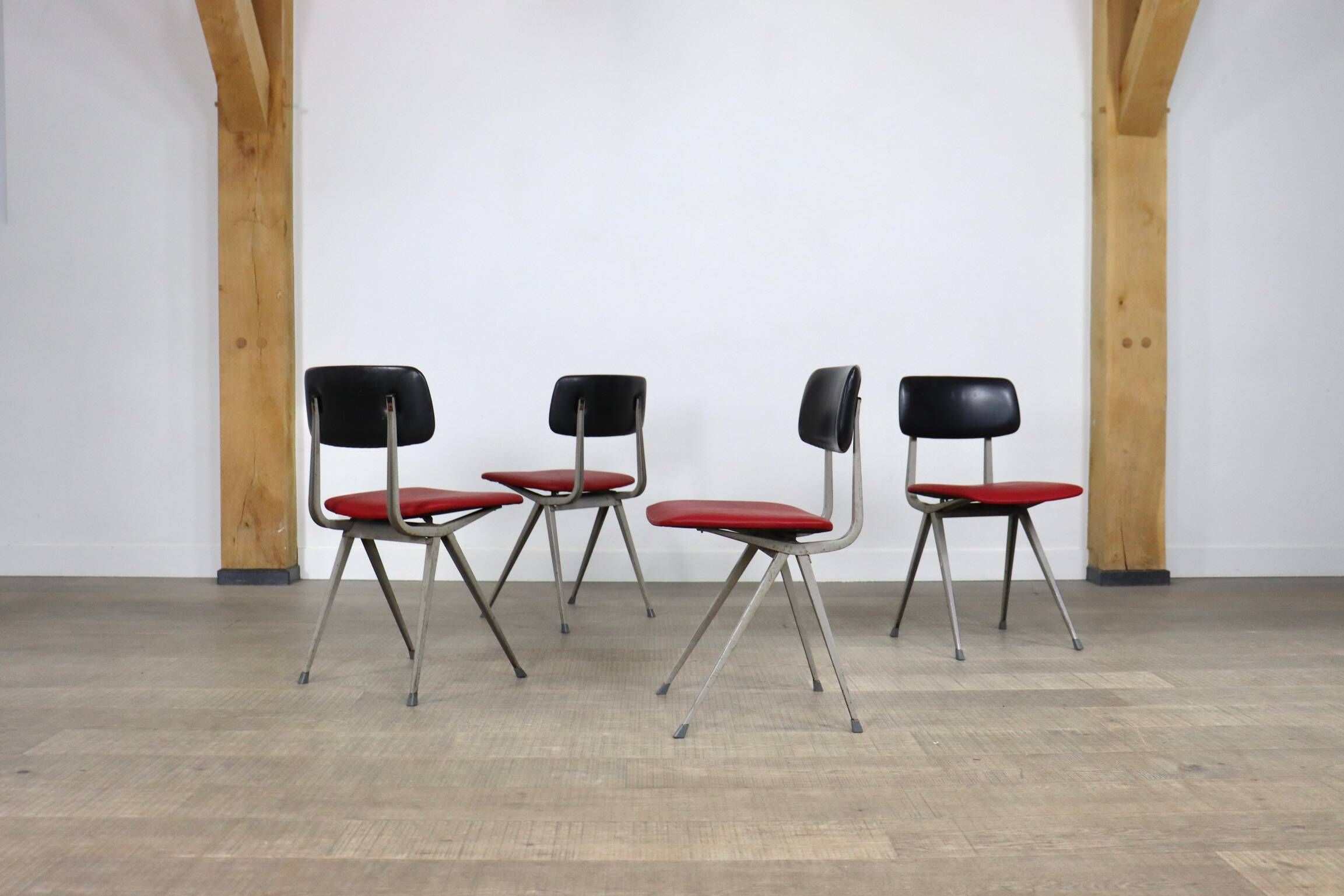 Set Of 4 Friso Kramer For Ahrend De Cirkel “Result” Dining Chairs, The Netherlands 1967