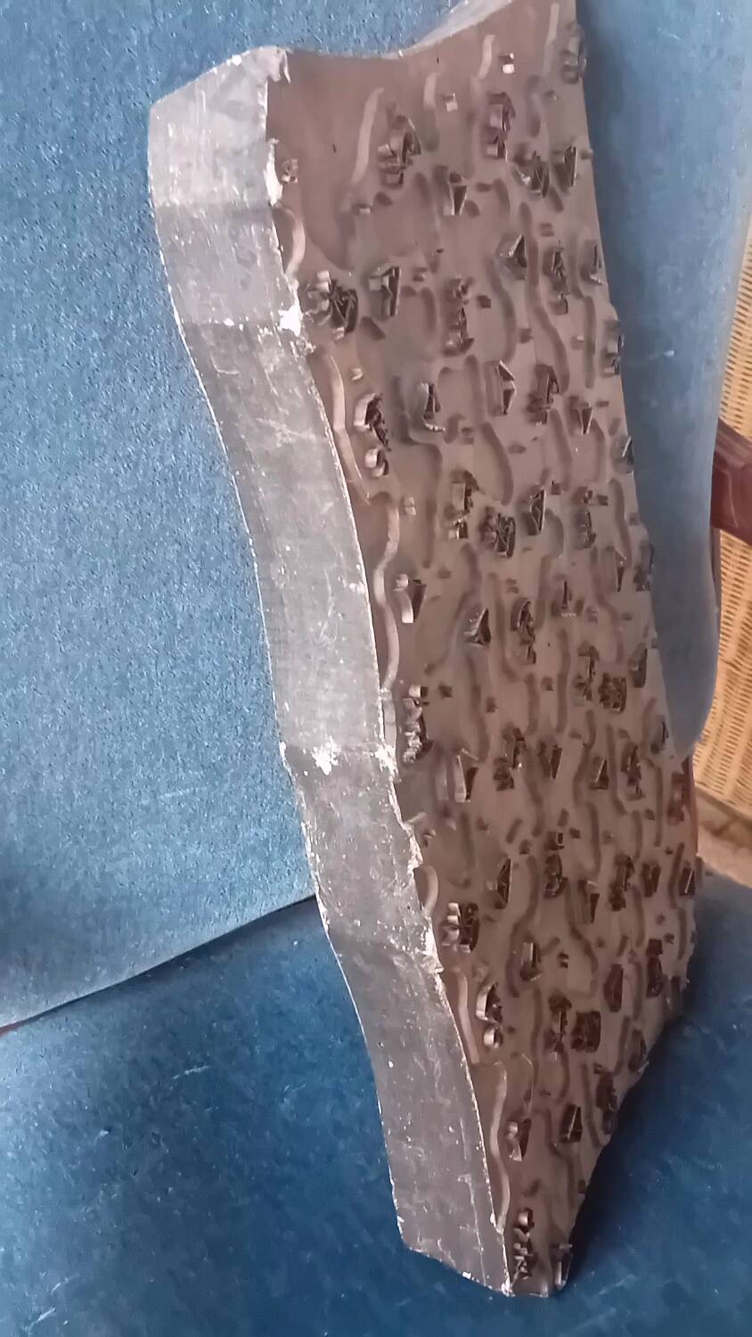 Block of old fabric printing