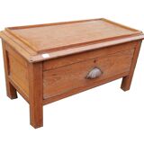 Bedside table with chest drawer on teak wood desk legs