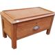 Bedside table with chest drawer on teak wood desk legs