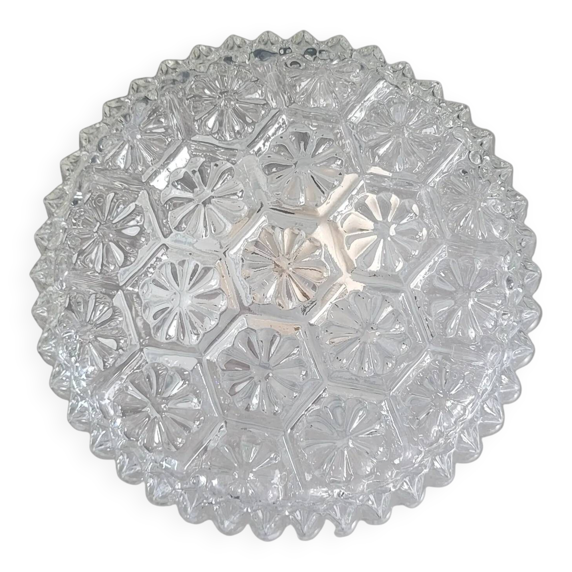 Ceiling light or wall light in moulded glass