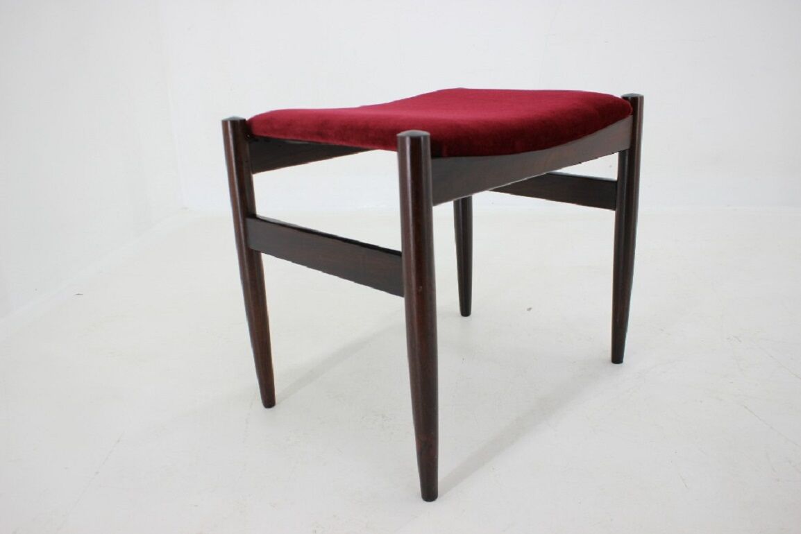 1960s danish teak stool in fabric