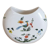 Vase demi-lune Gien décor oiseaux de paradis