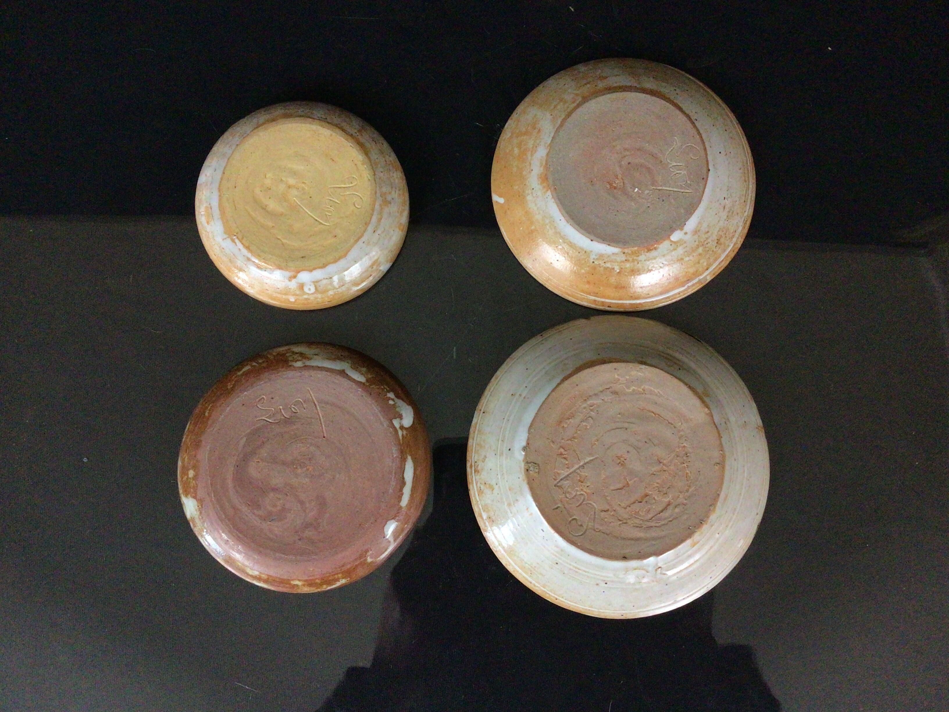 Set of 4 stone stone stone cups Pierre Lion Puisaye