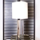 Pair of chromed metal table lamps, 1970