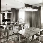 Austrian Dining Chairs in Walnut and Red Leather by Oswald Haerdtl from the Mid-Century