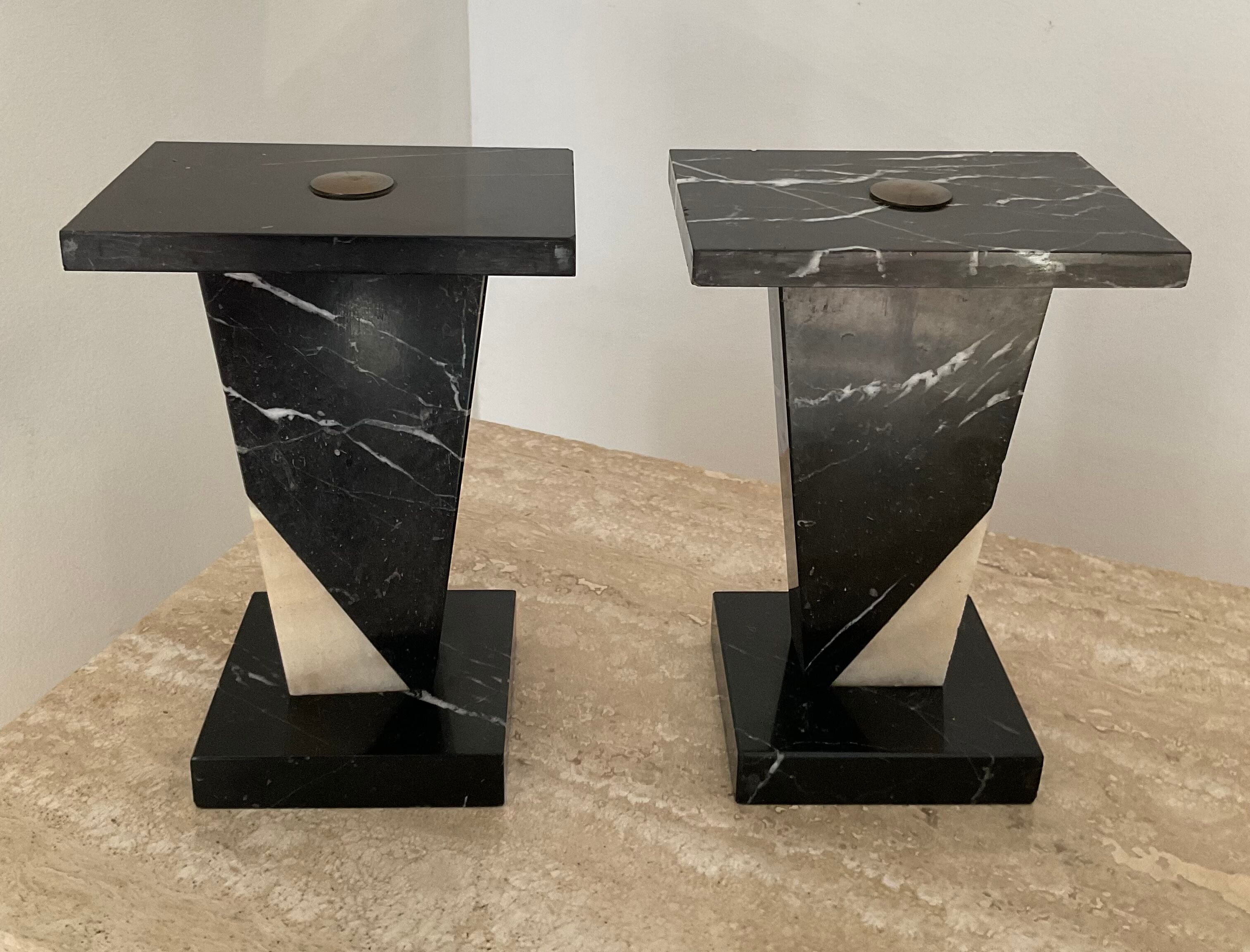 Pair of Art Deco marble bookends