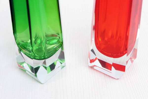 Set de 3 vases en verre VEB