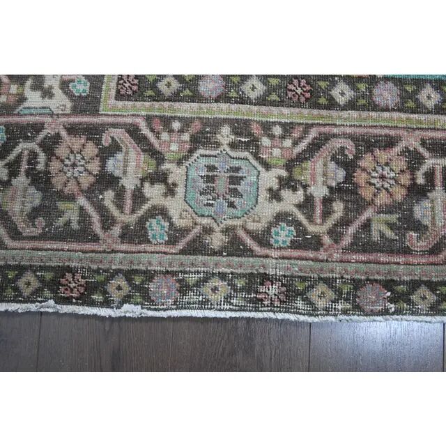 1970s Vintage Persian Handmade Wool Cotton Light Pink Area Rug 285x374
