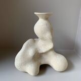 Vase grès blanc brut