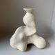 Vase grès blanc brut