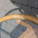 Glass and rattan coffee table