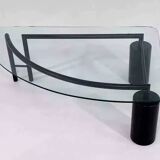 80s coffee table in metal and glass