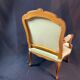 Large Queen-style back armchair in solid cherry wood, Louis XV style
