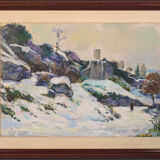 Paysage de neige impressionniste