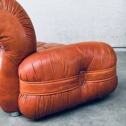 Mid-Century Modern Italian Leather 3 Seat Sofa, 1970s