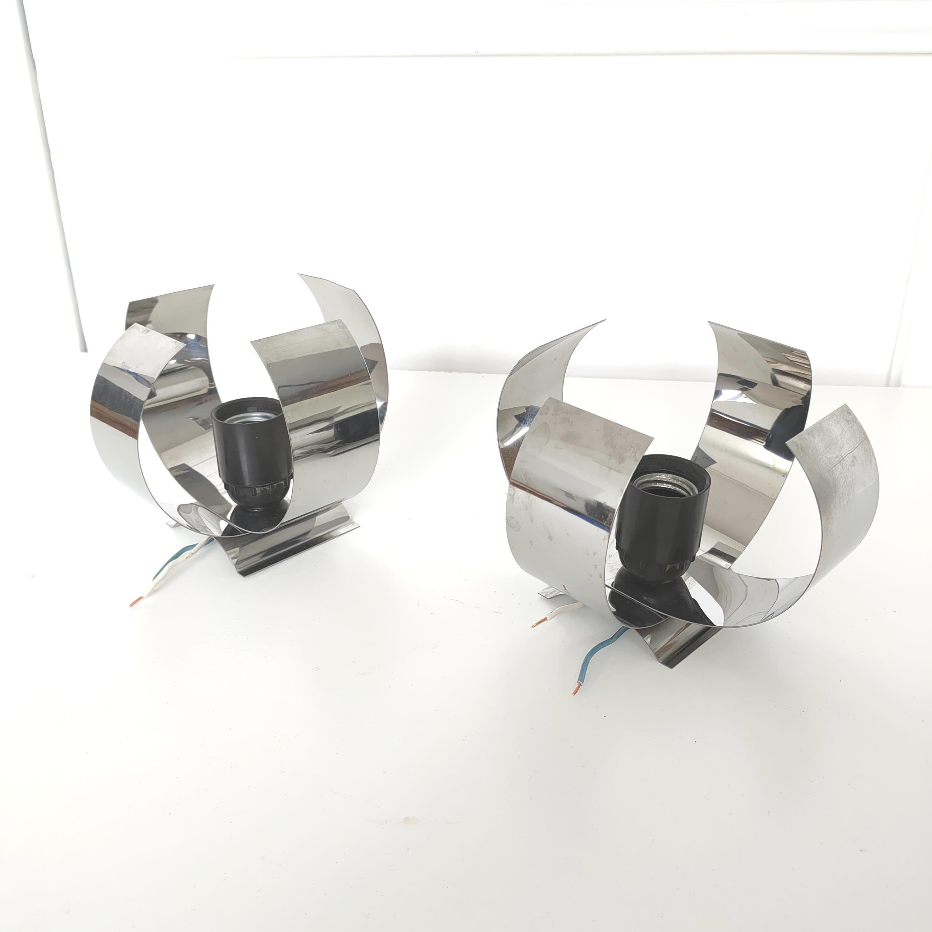 Pair Seventies wall lamp space age