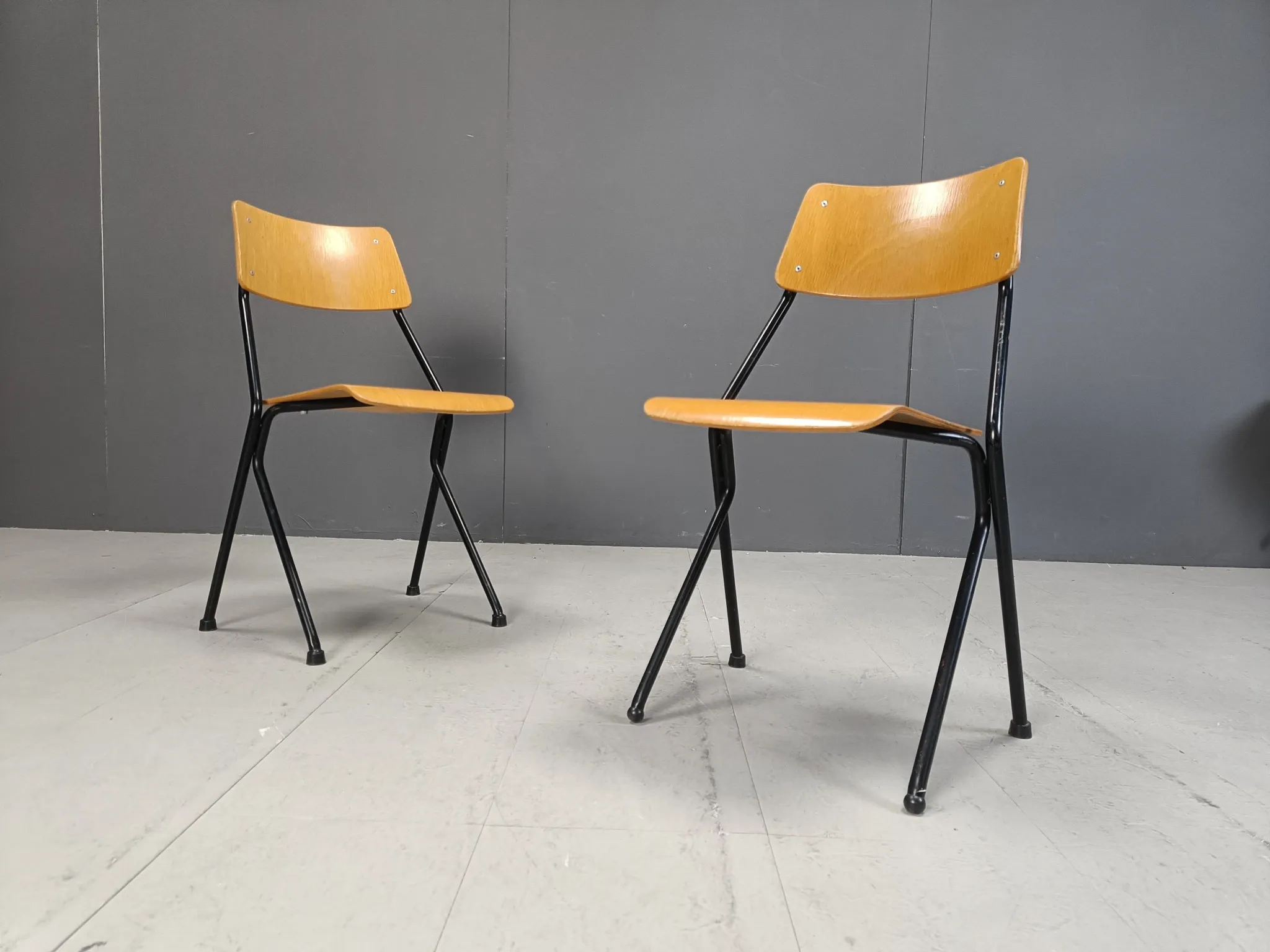 Post modern plywood dining chairs, 1970s