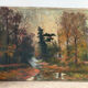 Huile sur toile  "Rivière dans les bois"