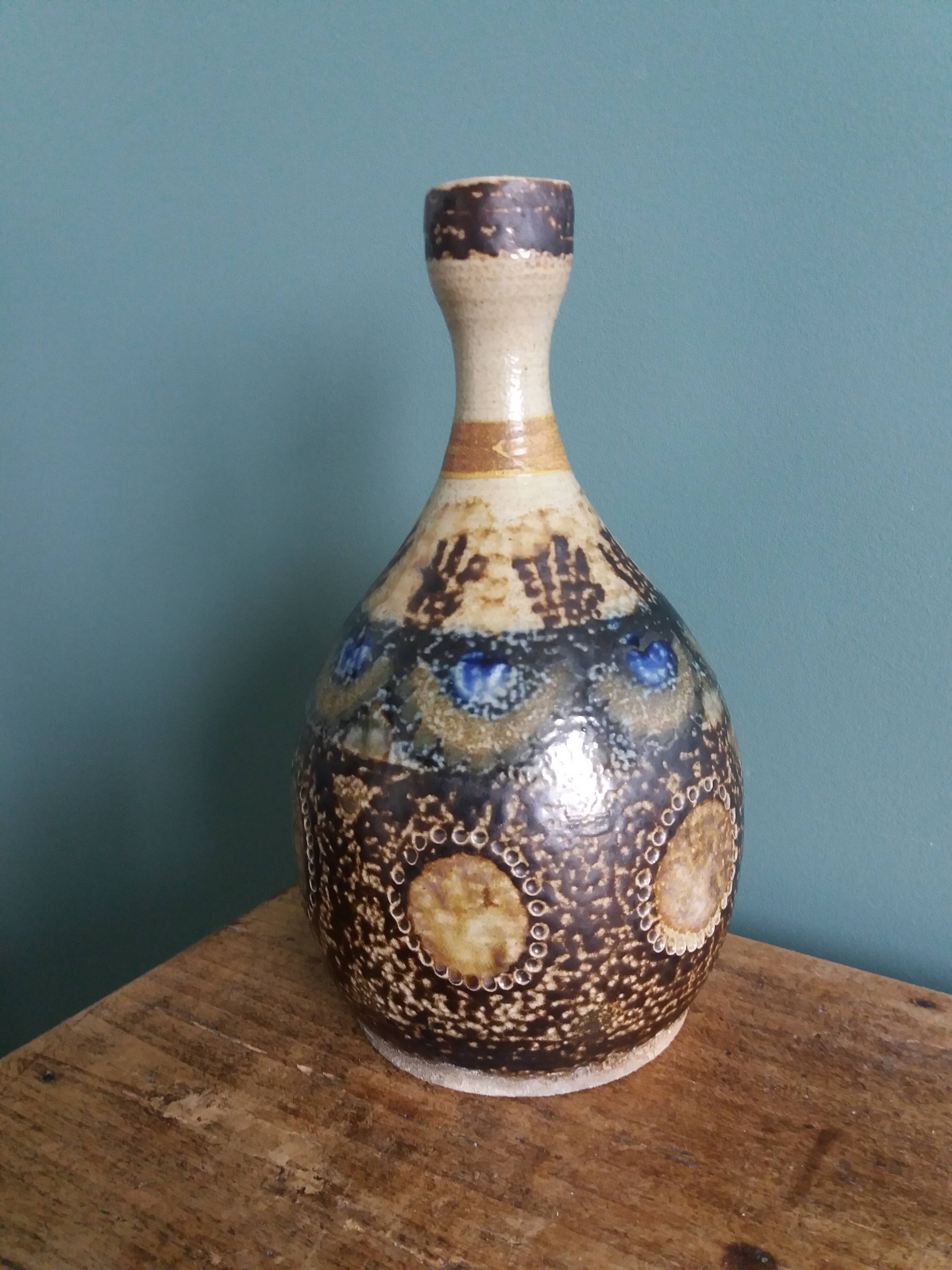 Stoneware vase signed Jean Claude Courjault Keraluc