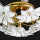 Set of 2 Charming Murano Vintage Ceiling Light White Flowers, 1970s