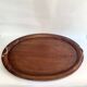 XXL wooden and brass platter, 72 cm