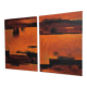 Dário Bosa abstract diptych (orange/red) signed / canvas Brasilian art