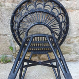 black bamboo armchair, pan tail