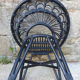 Fauteuil bambou noir, queue de pan