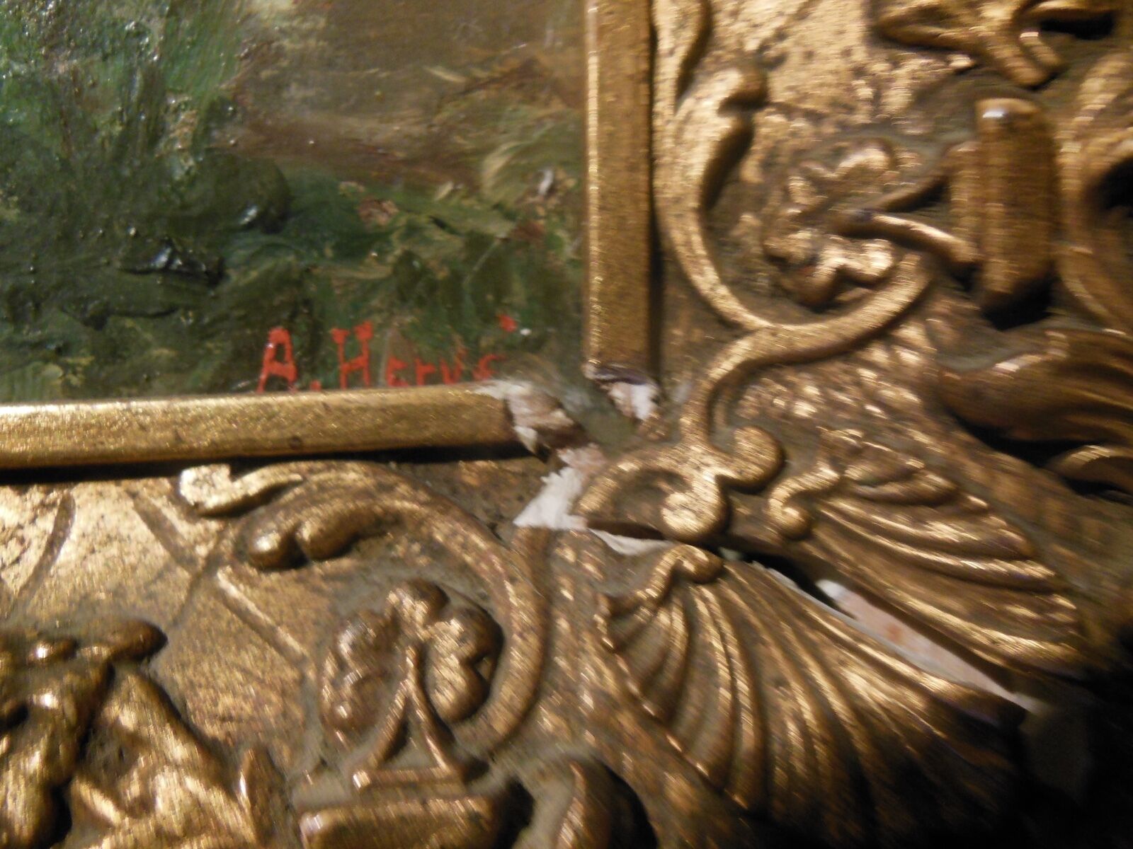 Impressionist painting, XIX-XX°s., landscape, oil on wood signed A.Hervé