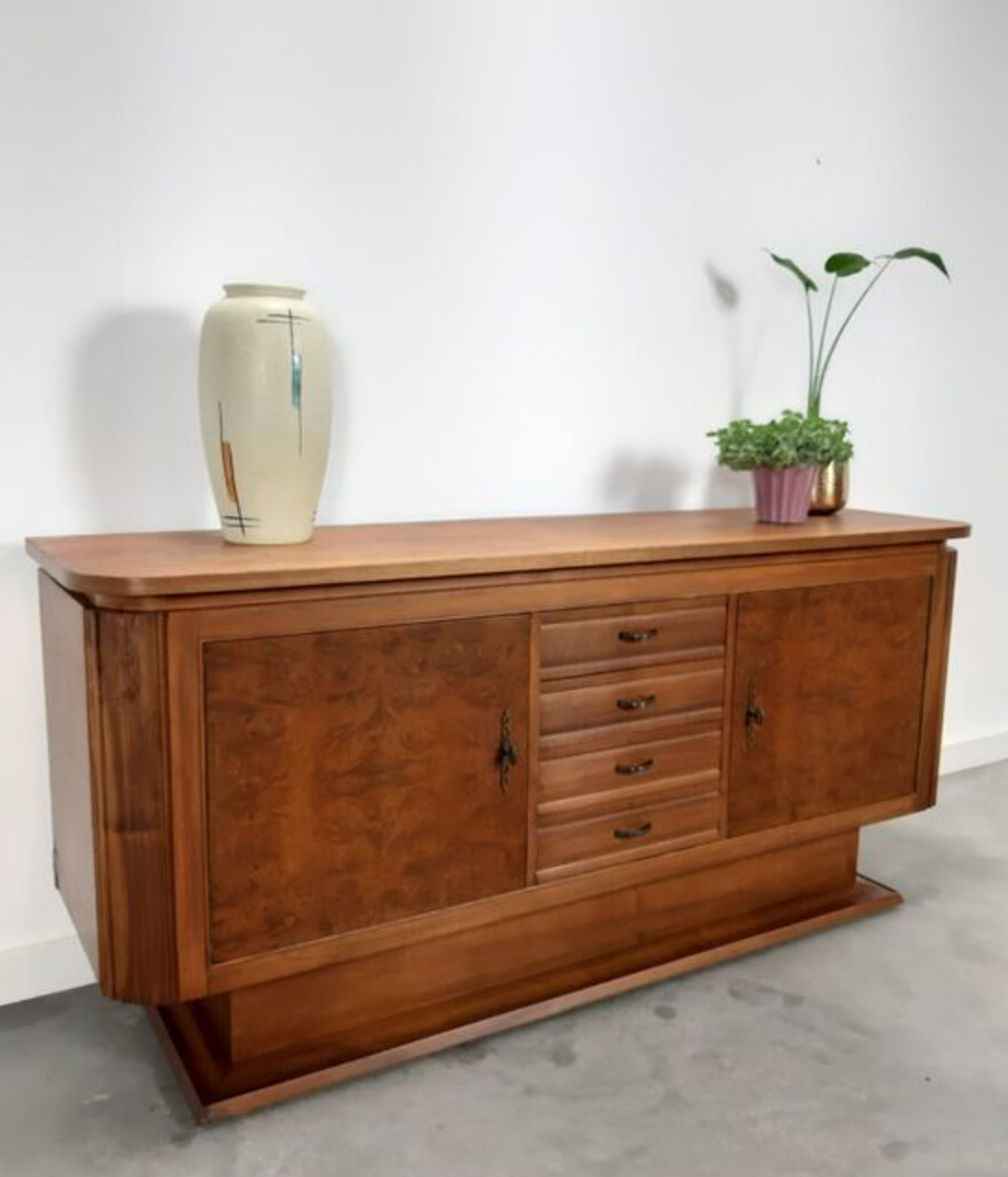 Vintage art deco wooden enfilade with drawers