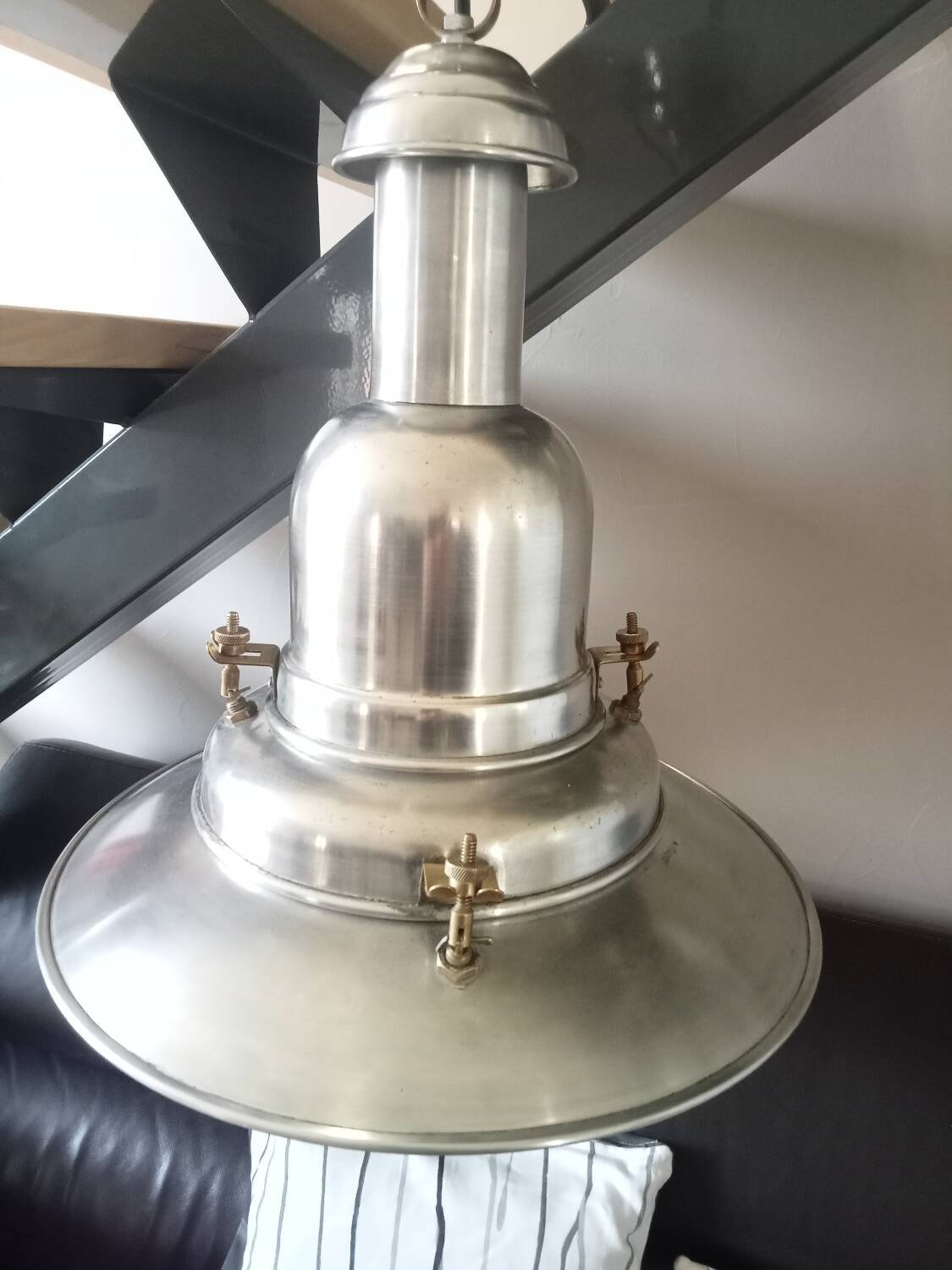 Lustre industriel vintage italien uccello fisherman