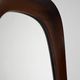 Scandinavian vintage mirror with curved mahogany frame